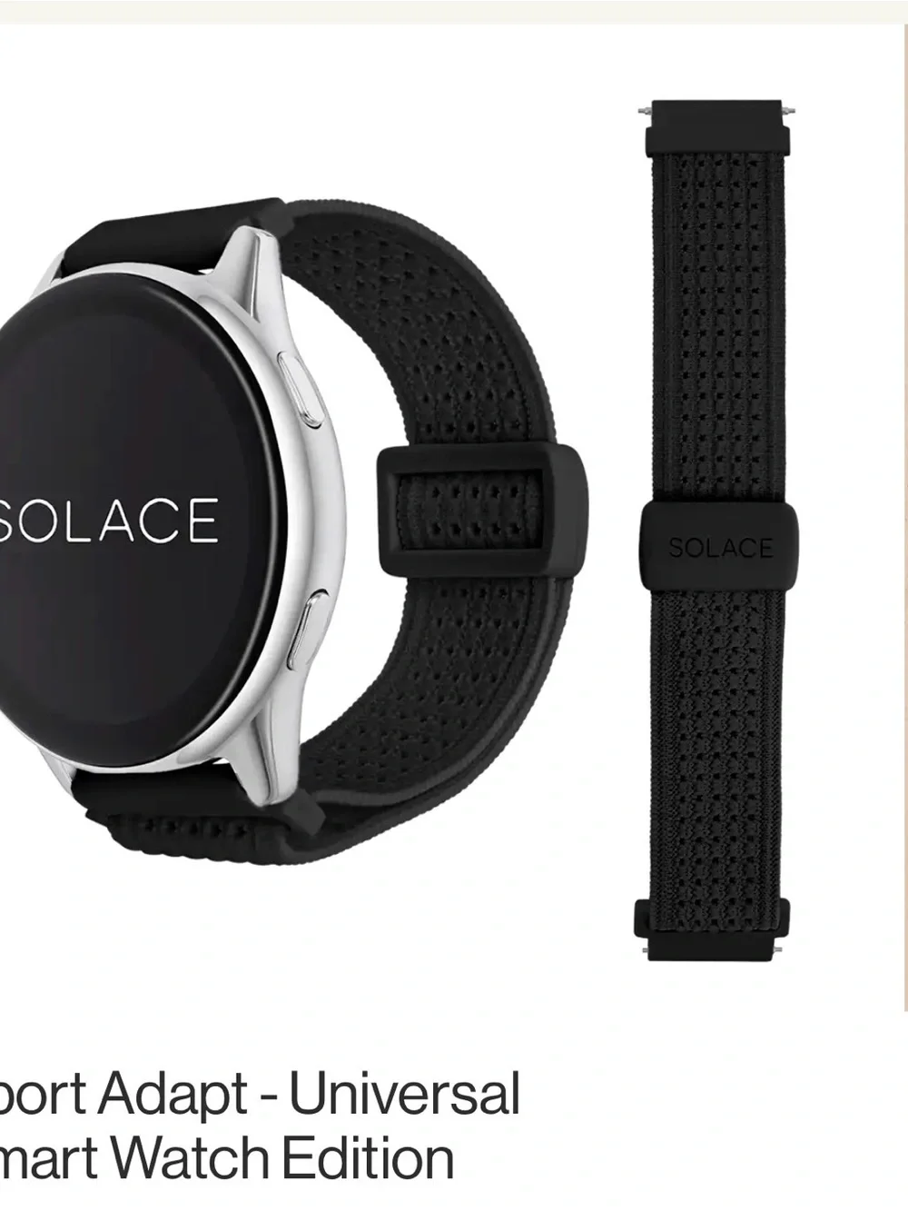 Solace Black Sport Band for Smartwatches